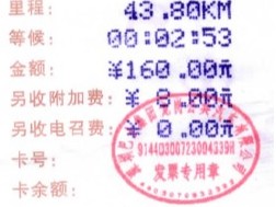 中国タクシー領収書