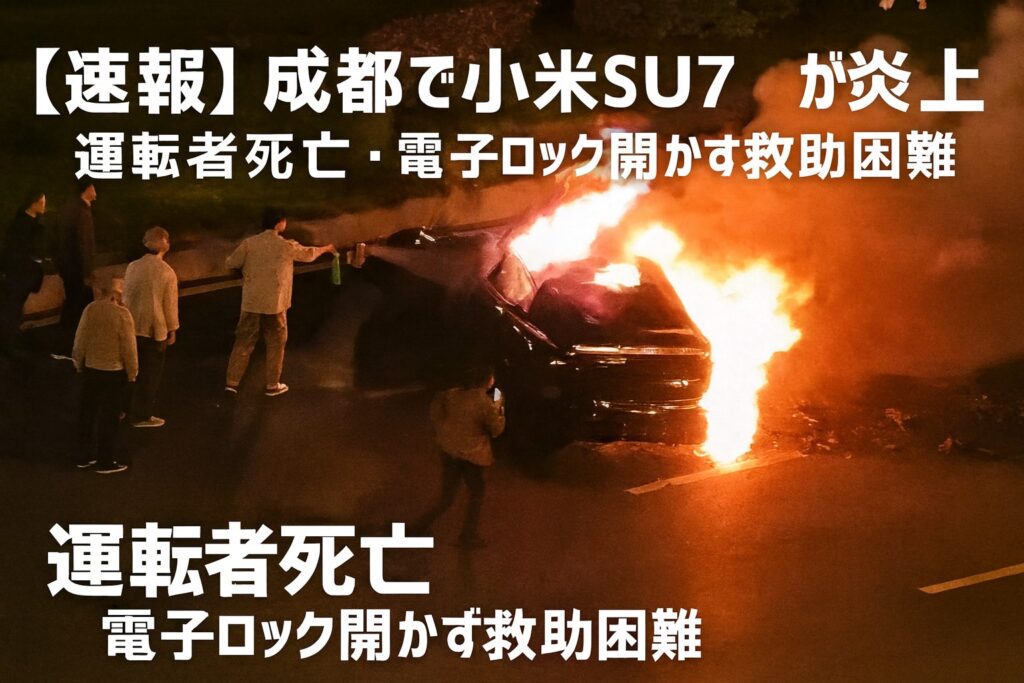 小米SU7 Ultraが成都で衝突炎上