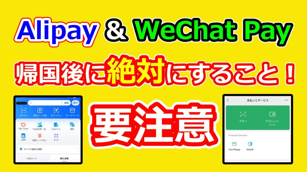 Alipay and WeChatPay 帰国後に絶対すること