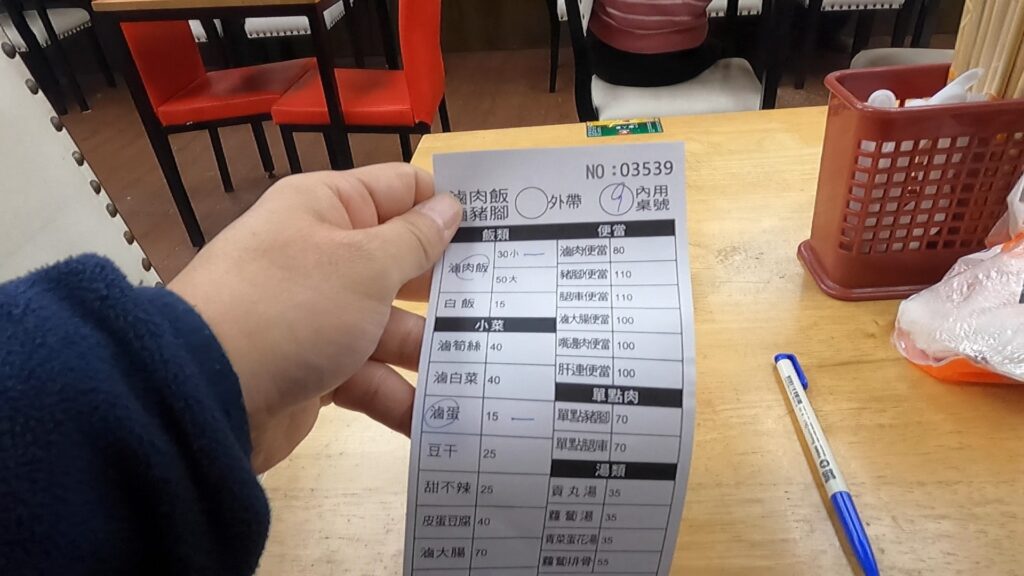 滷肉飯豬腳飯menu